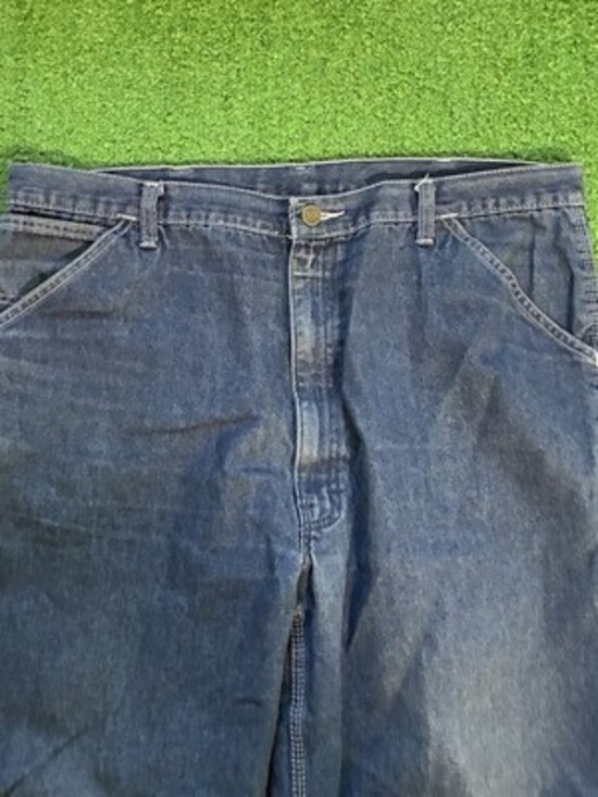 Vintage Roebucks Carpenter Jeans Blue Denim Workwear Pants 36x30 - Picture 3 of 6